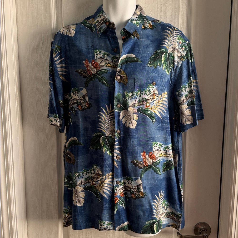 Floral Print Men's Shirt-M
